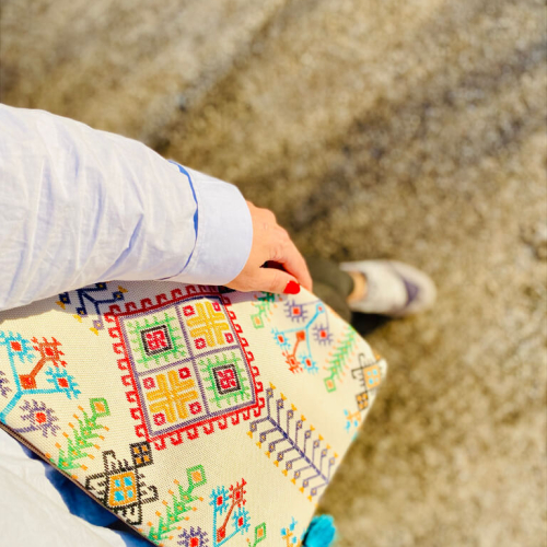       Handmade Bag Leather/Embroidery*Cretan stitch/Brown