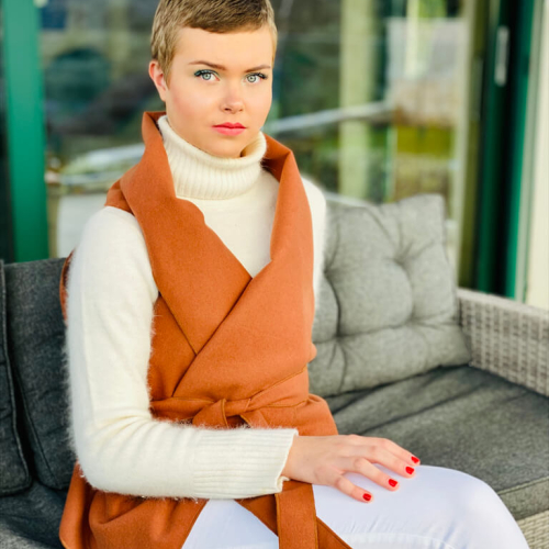  Sleeveless Coat  Cinnamon-mini-