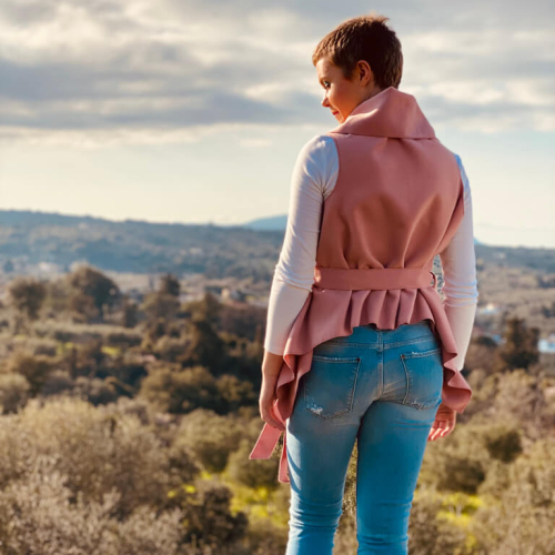  Sleeveless Coat  rose -mini-