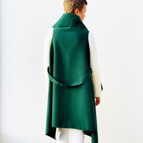  Sleeveless Coat forest green -maxi-