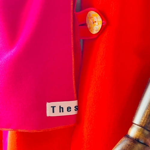 Set  Coat & scarf *XROMA bright orange /fuschia