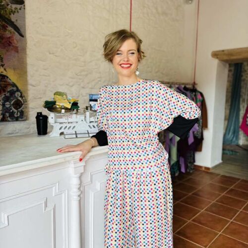 Top /trousers set *Happy dots  (onesize)
