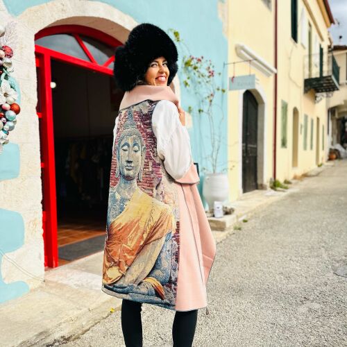 The seated Buddha Sleeveless coat /choise of colors