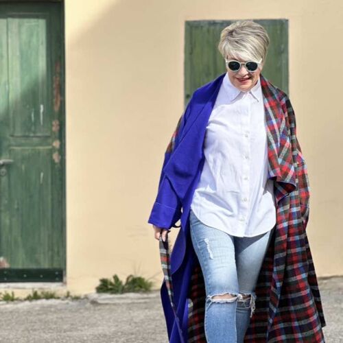  Light coat *Musa Plaid / blue 