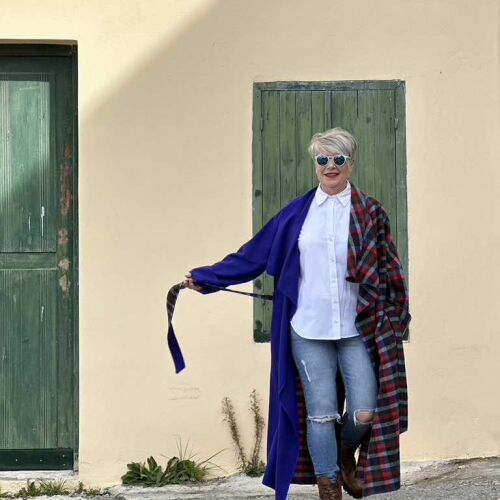  Light coat *Musa Plaid / blue 