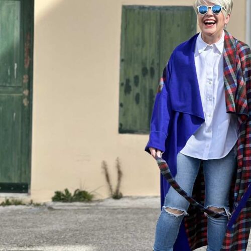  Light coat *Musa Plaid / blue 