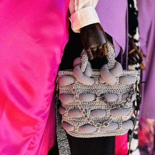 THE BAG /small in grey silver